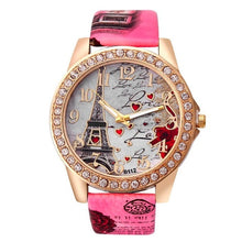 Load image into Gallery viewer, High Quality Ladies Watch Women Curren Tower Pattern Leather Band Analog Quartz