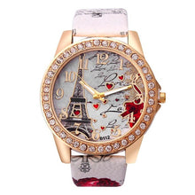 Load image into Gallery viewer, High Quality Ladies Watch Women Curren Tower Pattern Leather Band Analog Quartz