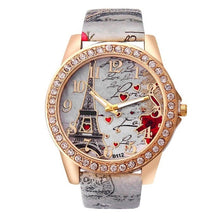 Load image into Gallery viewer, High Quality Ladies Watch Women Curren Tower Pattern Leather Band Analog Quartz