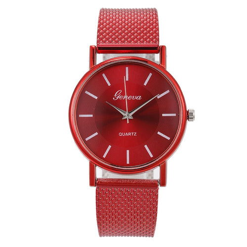 Modern fashion Red quartz Pink Blue watch men women