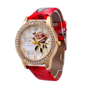 Ladies belt with diamond flower butterfly watch Women's Watches relogio feminino Cloc