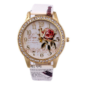 Ladies belt with diamond flower butterfly watch Women's Watches relogio feminino Cloc