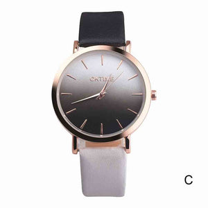 Fashion WristWatch Retro Rainbow Design Women Dress Watch Quartz Leather Watches