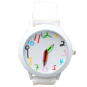 Woman Fashion Quartz Beautiful Students Pencil pointer silicone wild watch relogio feminino Digital dial Clock horloges Hour B40