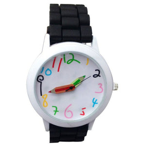 Woman Fashion Quartz Beautiful Students Pencil pointer silicone wild watch relogio feminino Digital dial Clock horloges Hour B40
