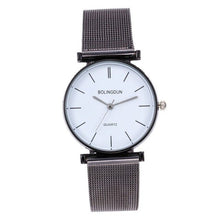 Load image into Gallery viewer, Modern Fashion Black Quartz Watch Men Women Mesh Stainless Steel Watchband High Quality