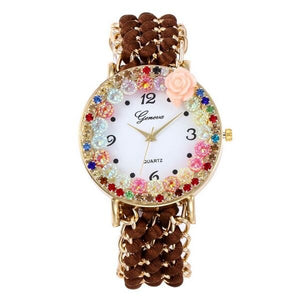 New Geneva Bracelet Watch Luxurious Multilayer Pearl Chain Women's Quartz Watch Ladies Fashion Party