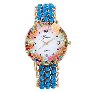 New Geneva Bracelet Watch Luxurious Multilayer Pearl Chain Women's Quartz Watch Ladies Fashion Party