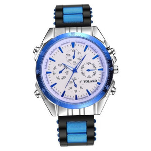 New Brand Fashion Men Watch Men Silicone & Alloy Band Quartz Wristwatch Male Clock