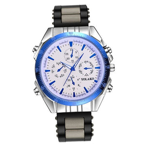 New Brand Fashion Men Watch Men Silicone & Alloy Band Quartz Wristwatch Male Clock